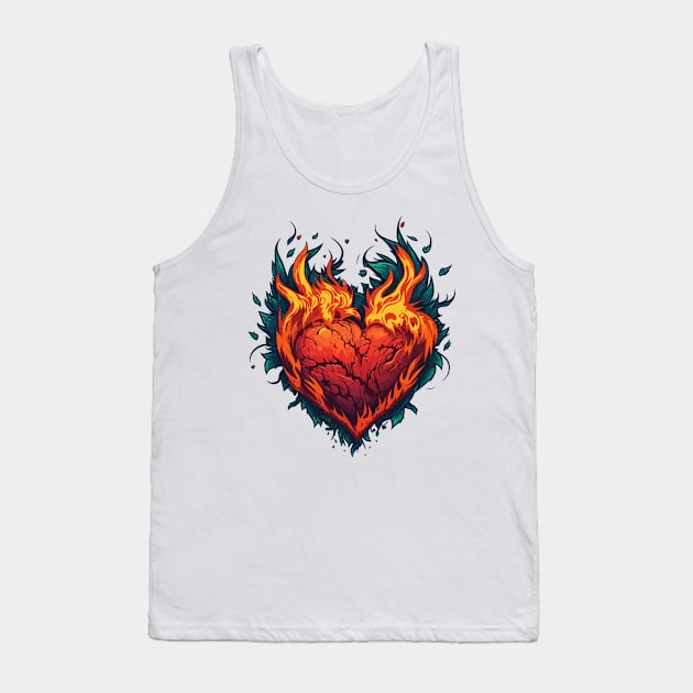 Burning heart Tank Top by JORDYGRAPH